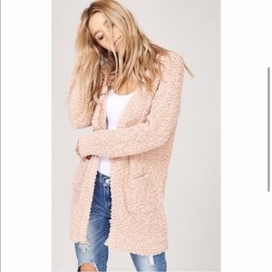 Knit Cardigan Cuddly Soft Longline Open Front Long Sleeve Taupe Size Large NWOT